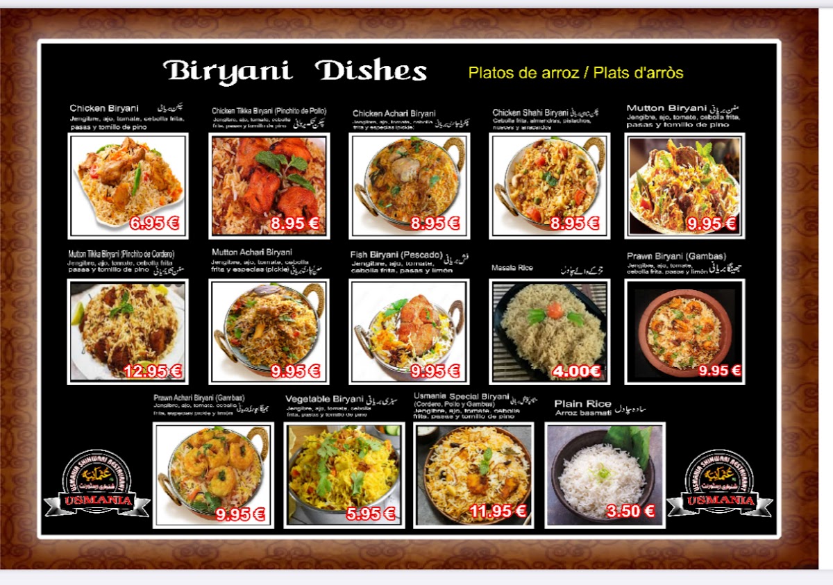 Menu Usmania Restaurant(Halal Food In Barcelona-7