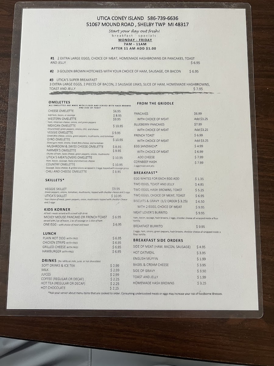 Menu Utica Coney Island-2