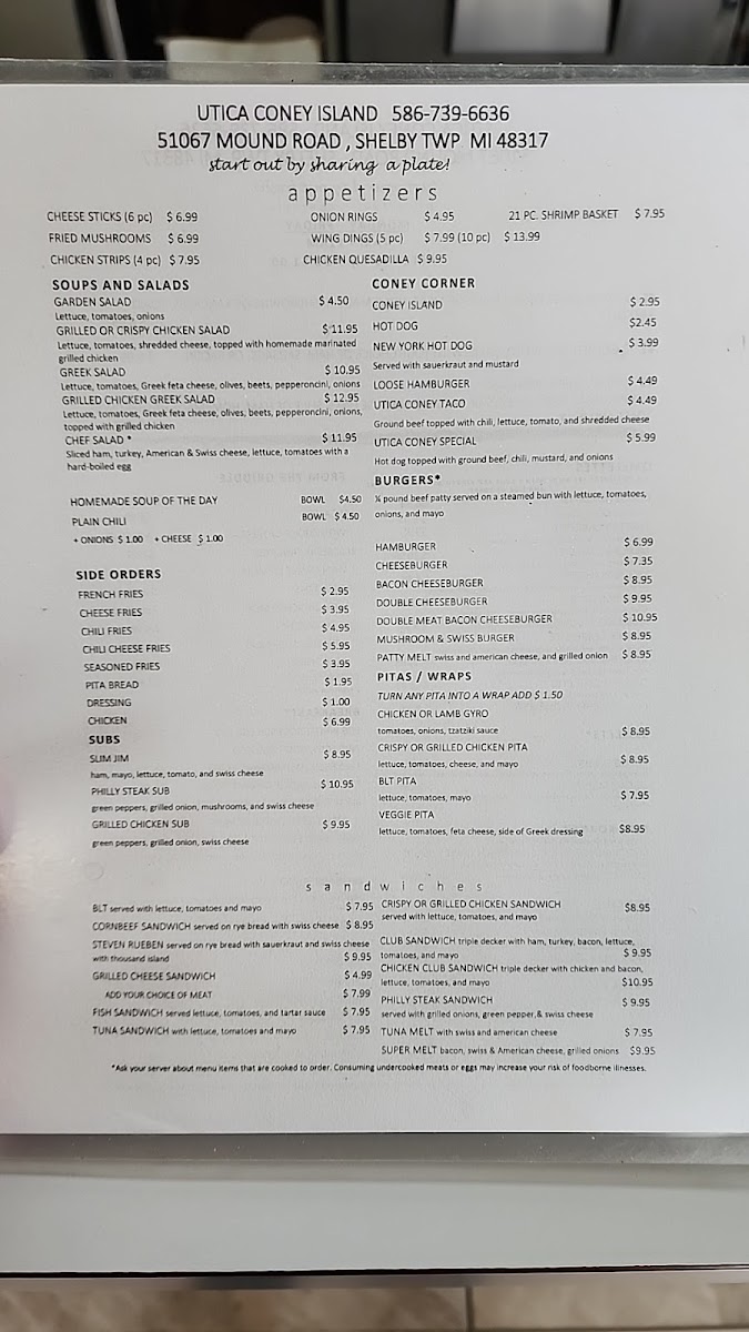Menu Utica Coney Island-5