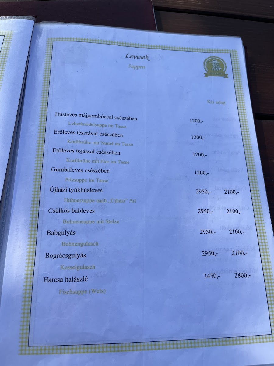 Menu Útonálló Vendéglő-2
