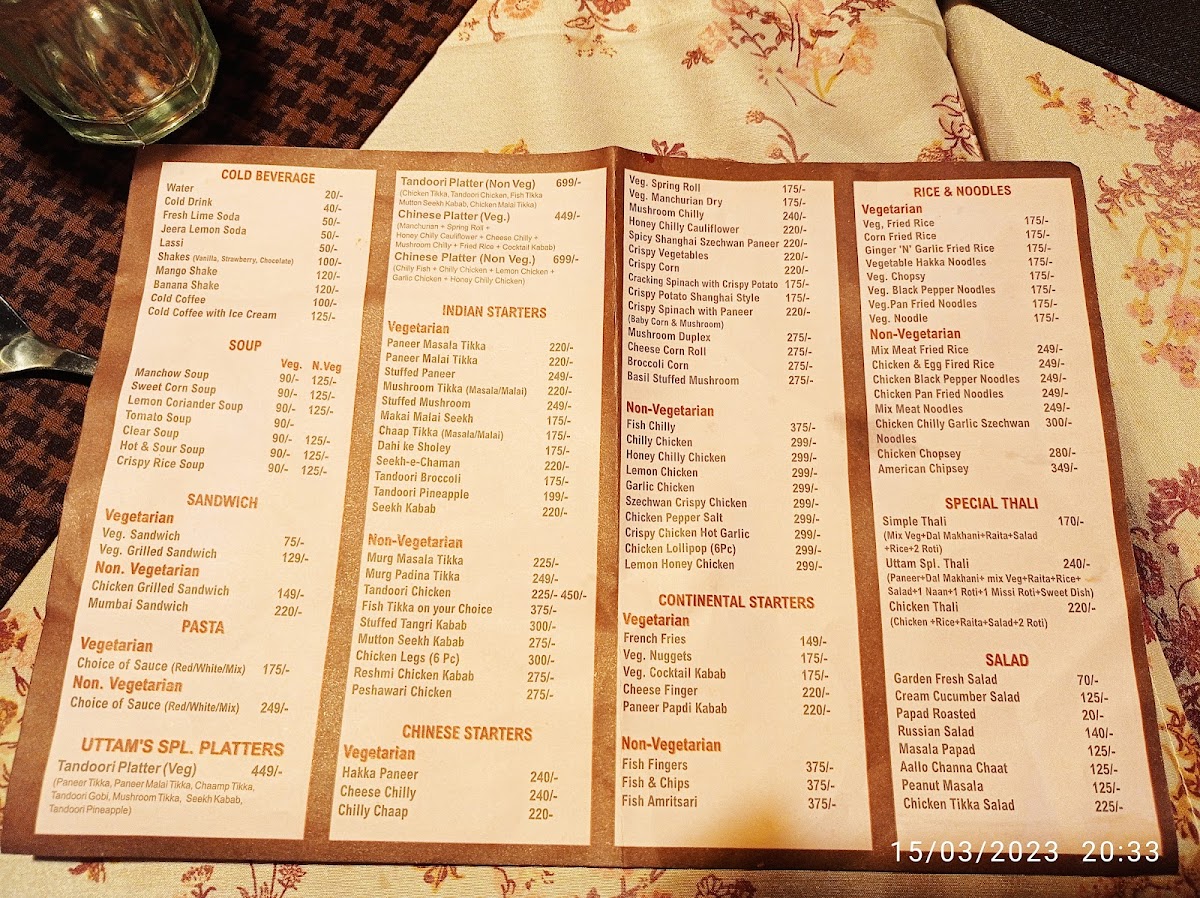 Menu Uttam's Buffet And Restaurant-1