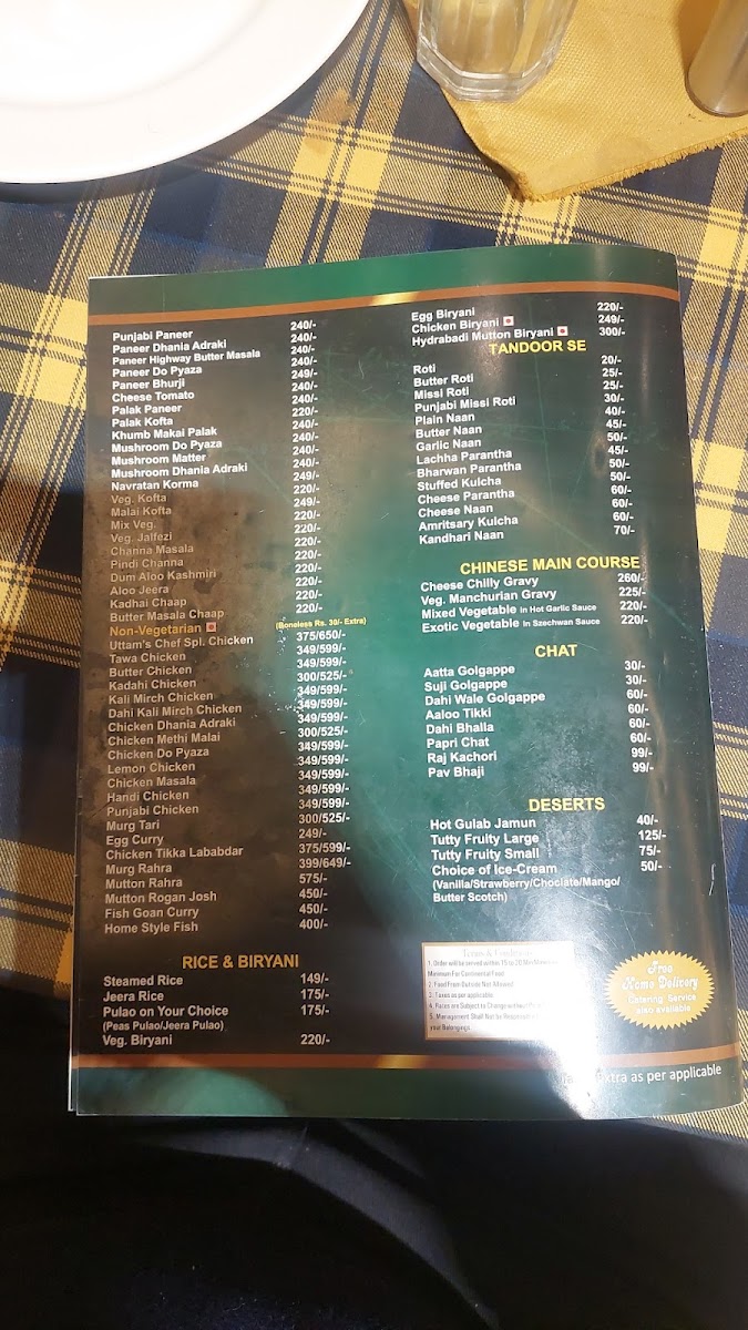 Menu Uttam's Buffet And Restaurant-8