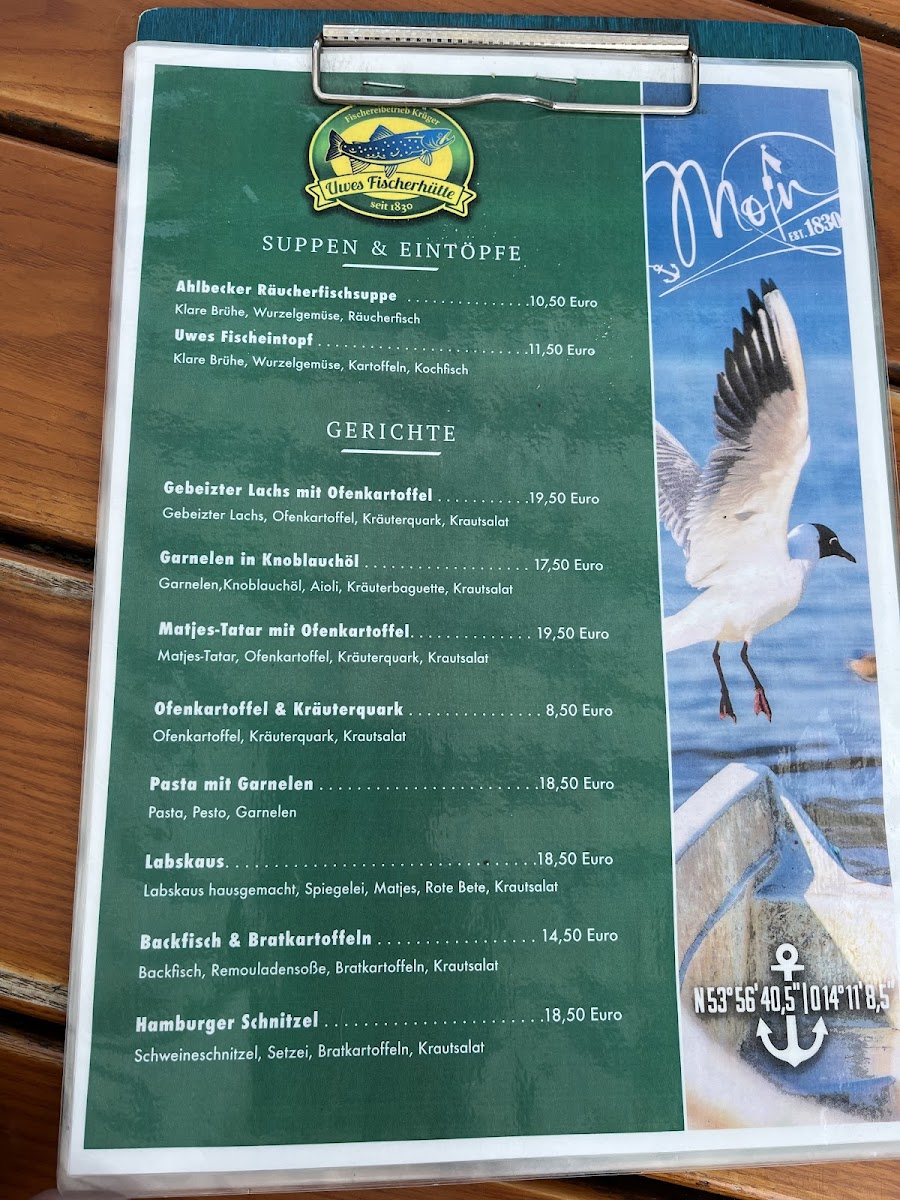 Menu Uwe’S Fischerhütte-10