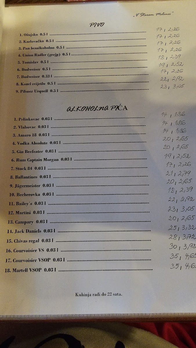 Menu V Starem Melinu-7