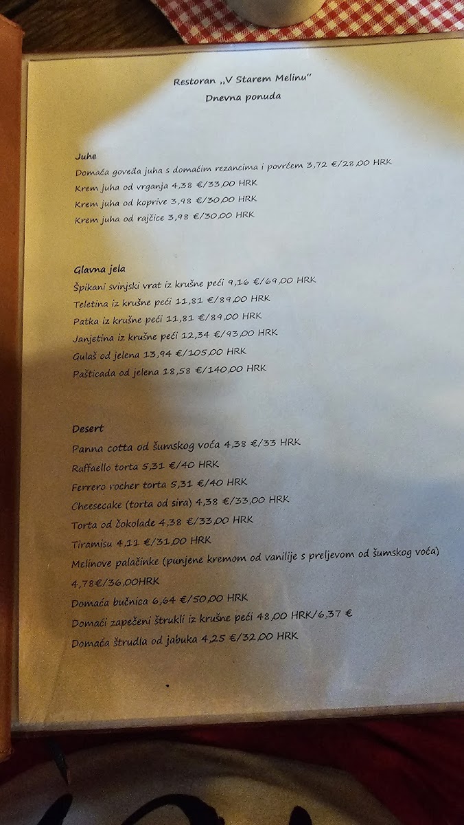 Menu V Starem Melinu-8