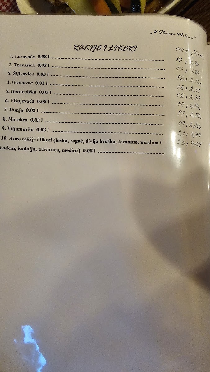 Menu V Starem Melinu-9
