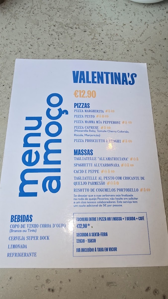 Menu Valentina's Porto-1