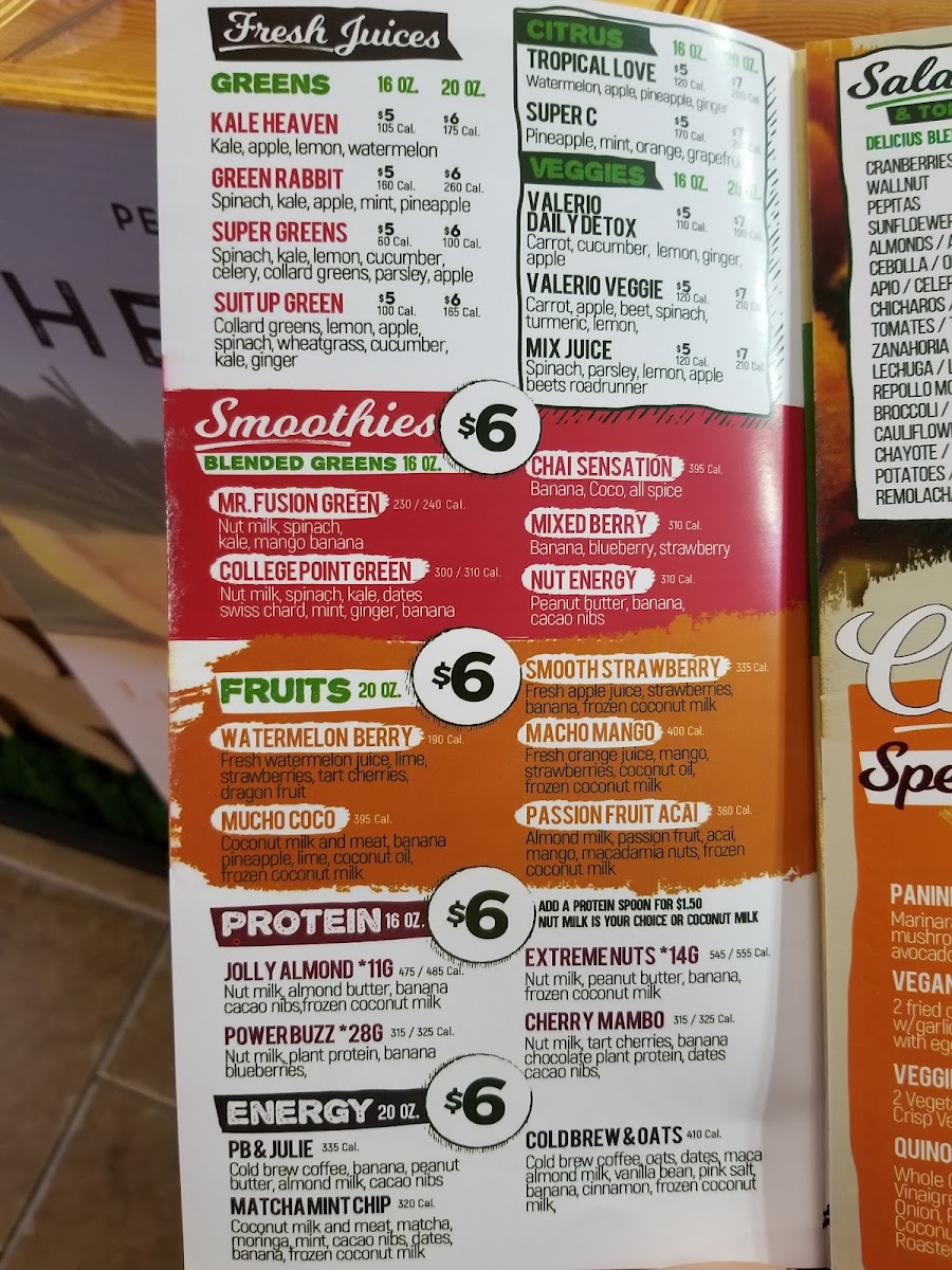 Menu Valerio Juice Bar And Colombian Food-4