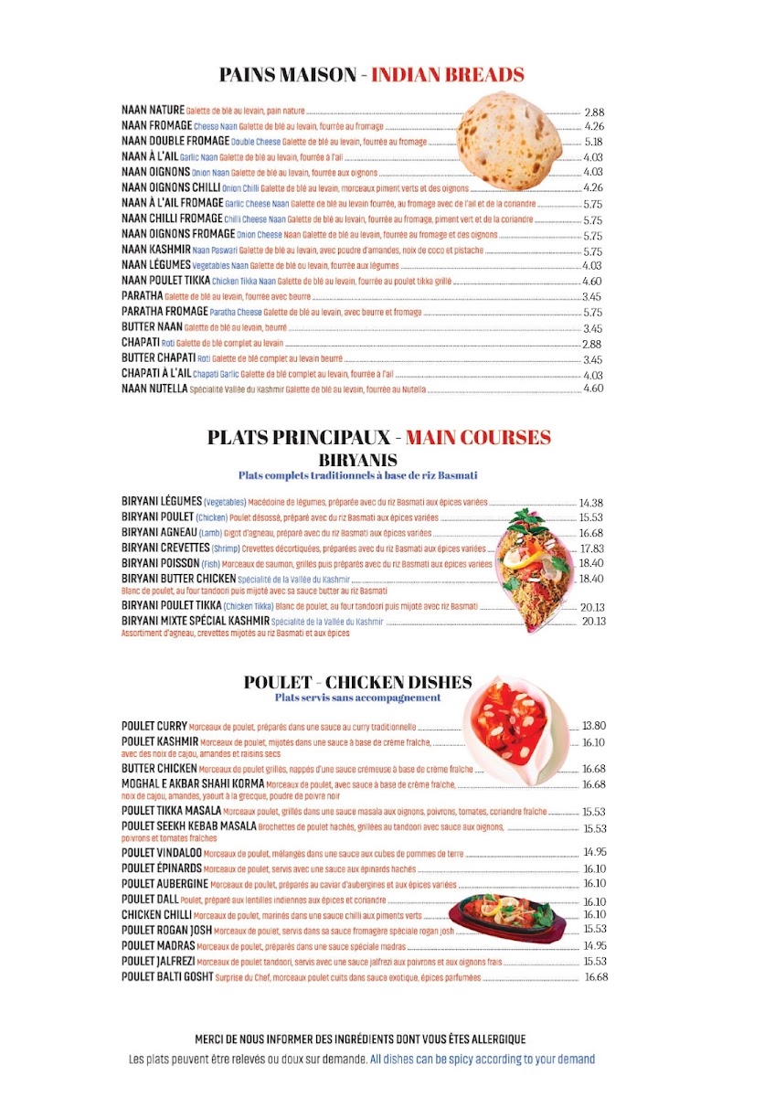 Menu Vallée Du Kashmir-1