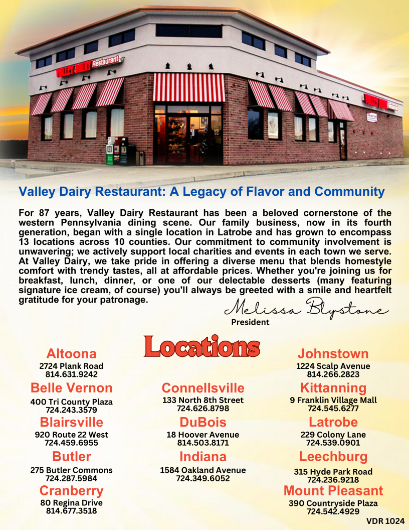 Menu Valley Dairy Restaurant-9