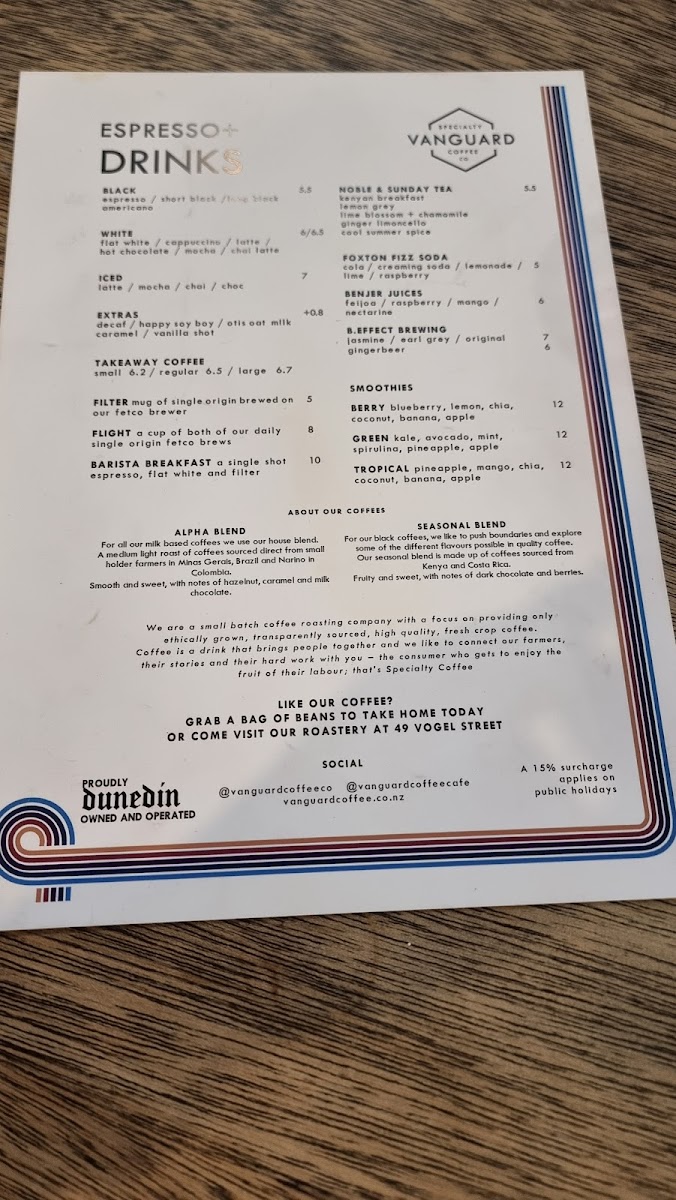 Menu Vanguard Specialty Coffee Co-5