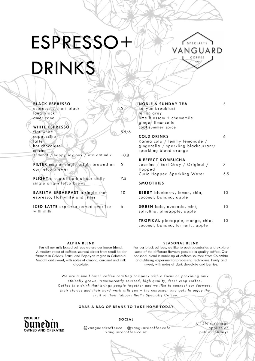 Menu Vanguard Specialty Coffee Co-6