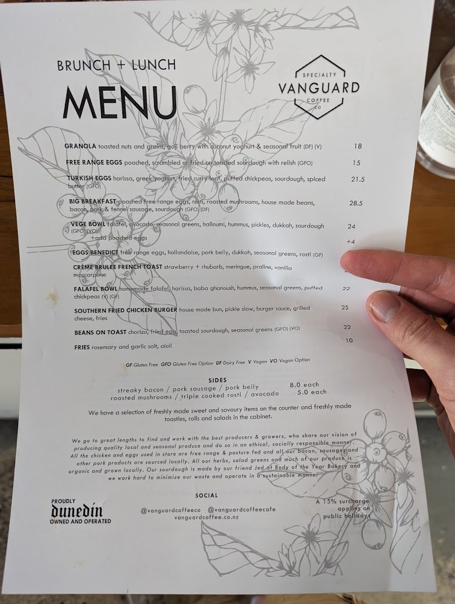 Menu Vanguard Specialty Coffee Co-7
