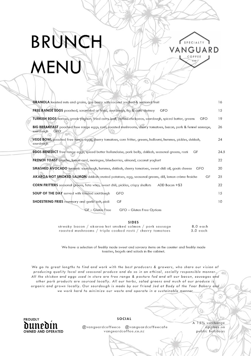 Menu Vanguard Specialty Coffee Co-8