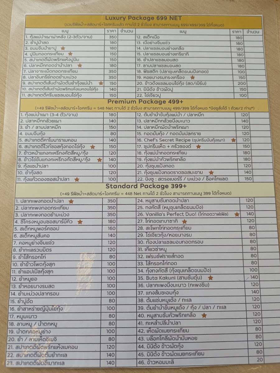 Menu Vanilla Buffet-1