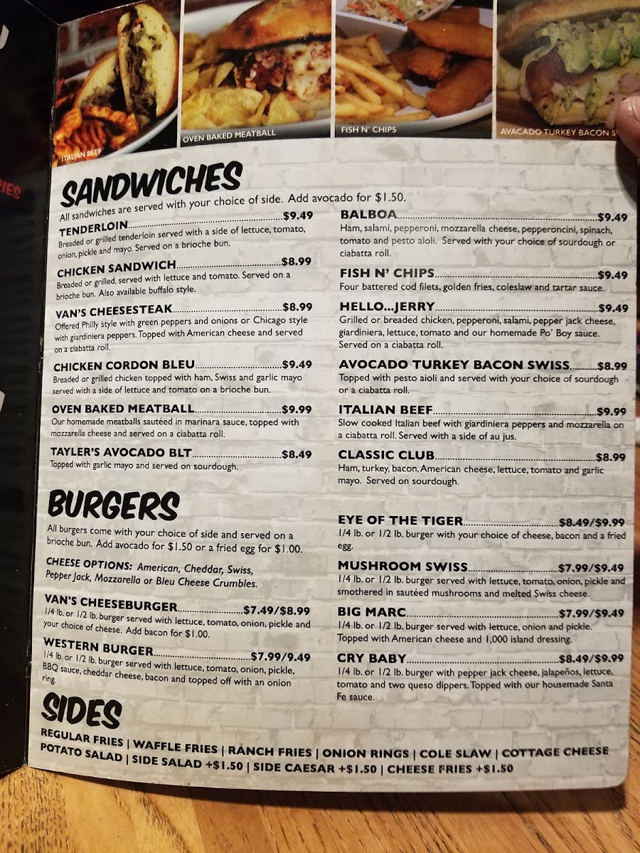 Menu Van's Pizza Pub & Grill-10