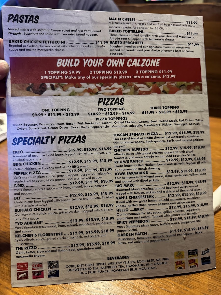 Menu Van's Pizza Pub & Grill-3