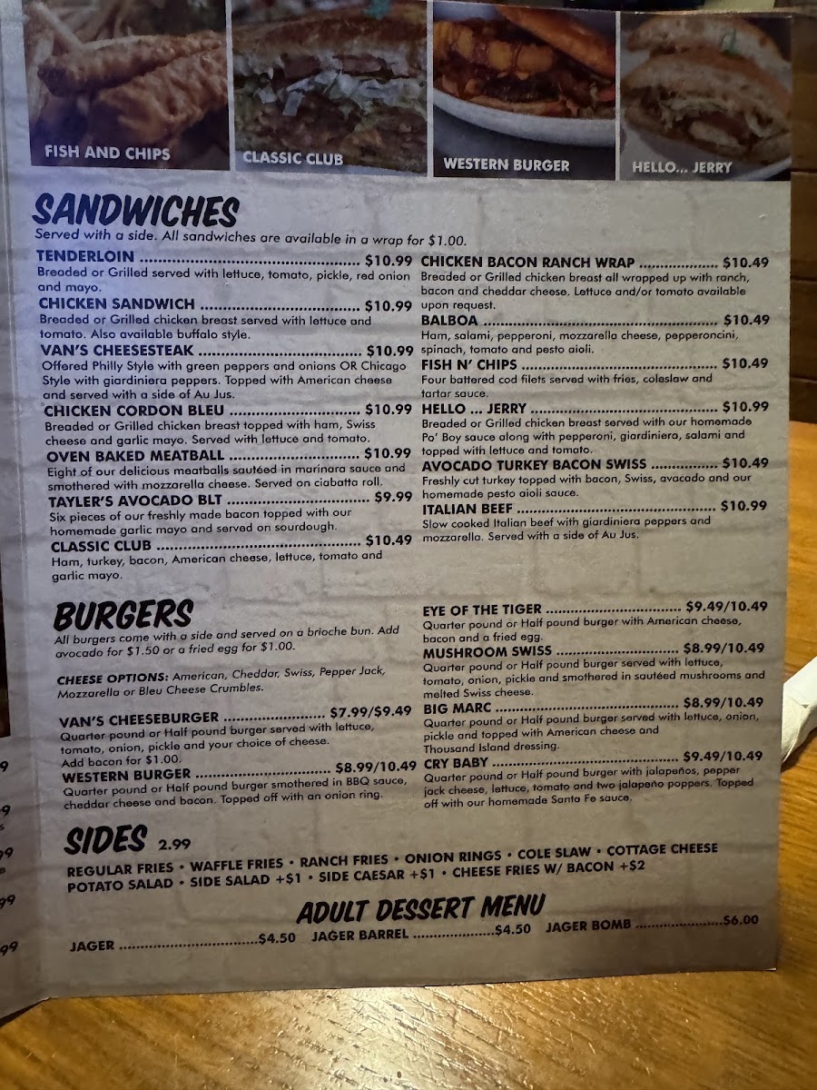 Menu Van's Pizza Pub & Grill-4