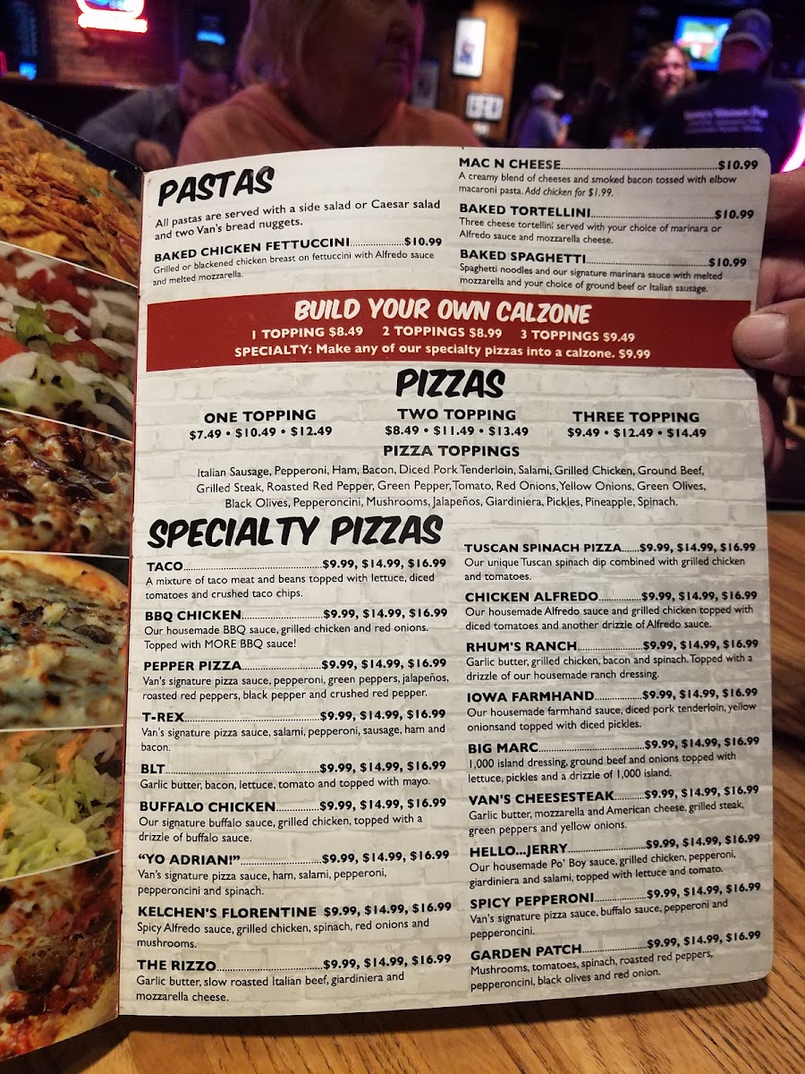 Menu Van's Pizza Pub & Grill-9