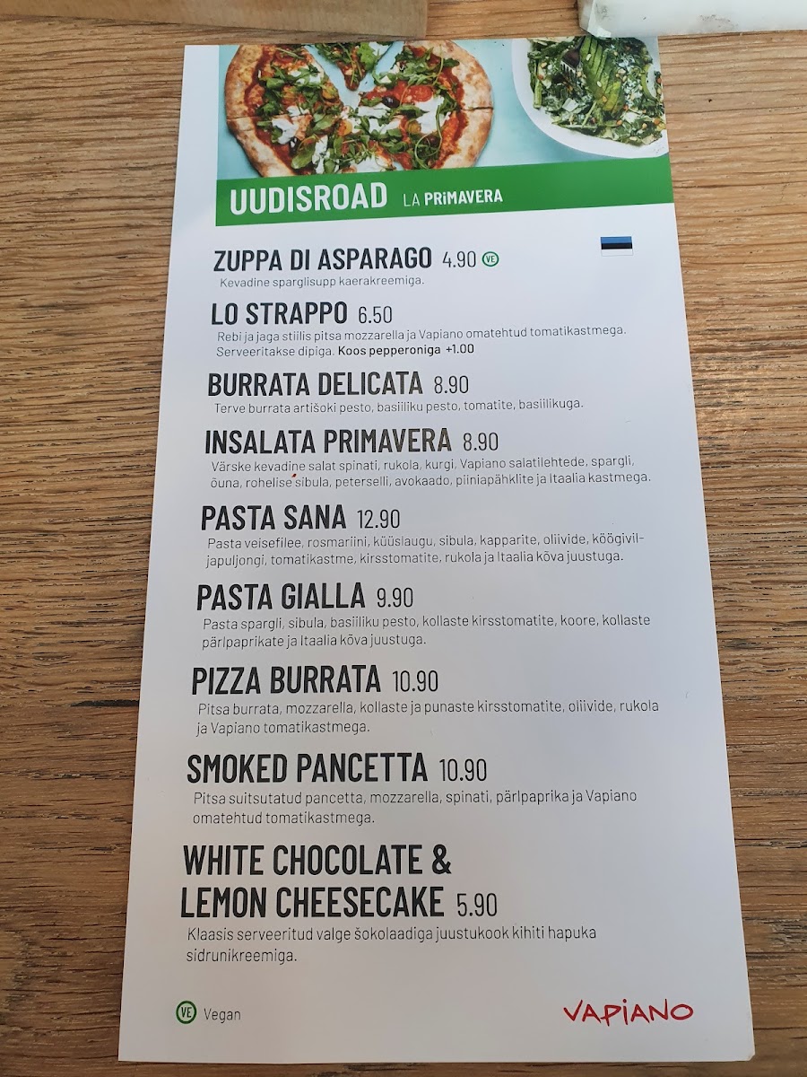 Menu Vapiano Foorum-2