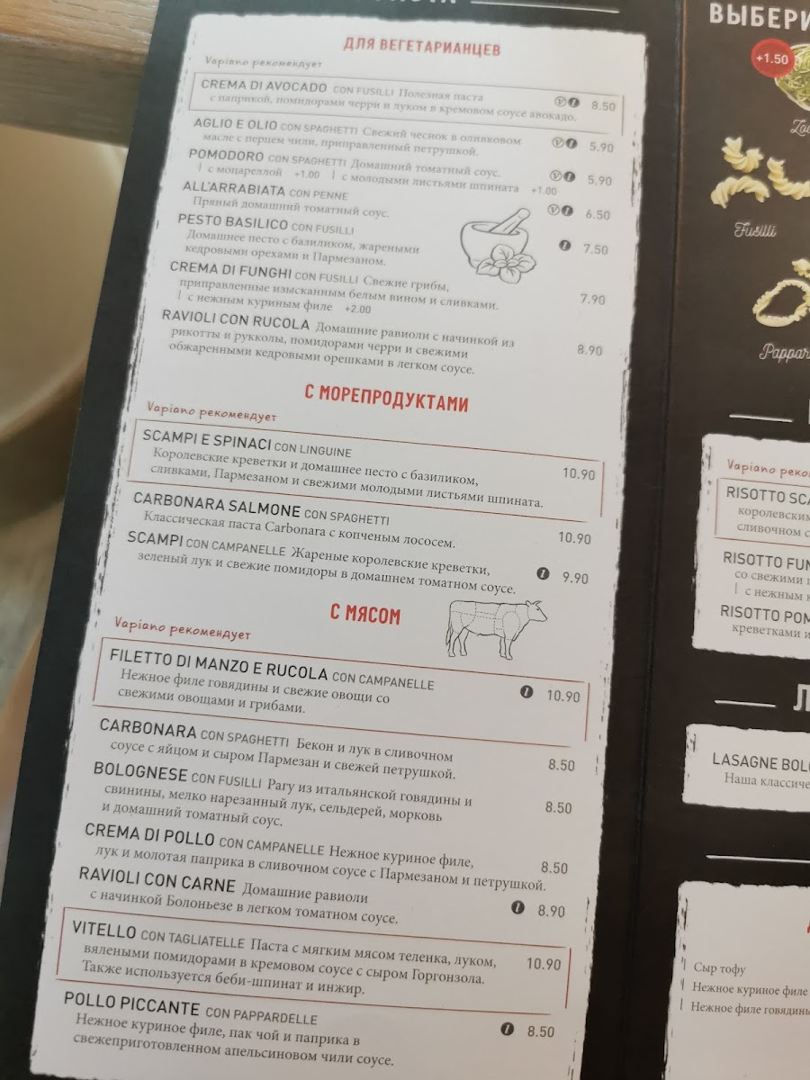 Menu Vapiano Foorum-8