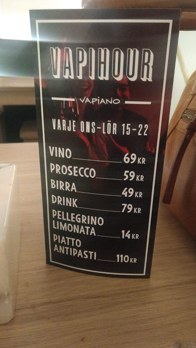 Menu Vapiano Vasagatan-3