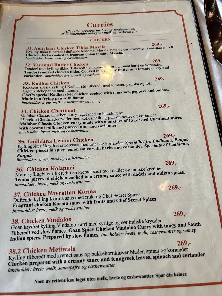 Menu Varanasi Indisk Restaurant & Bar-1