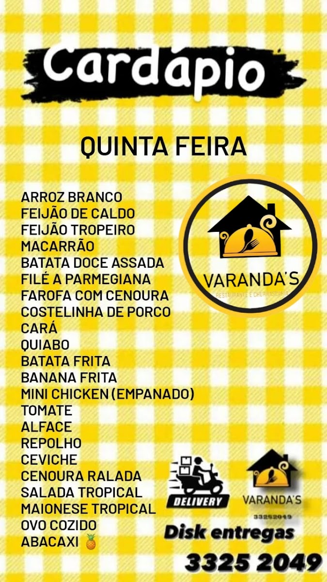 Menu Varanda's Churrascaria E Pizzaria - Restaurante | Rubiataba-1