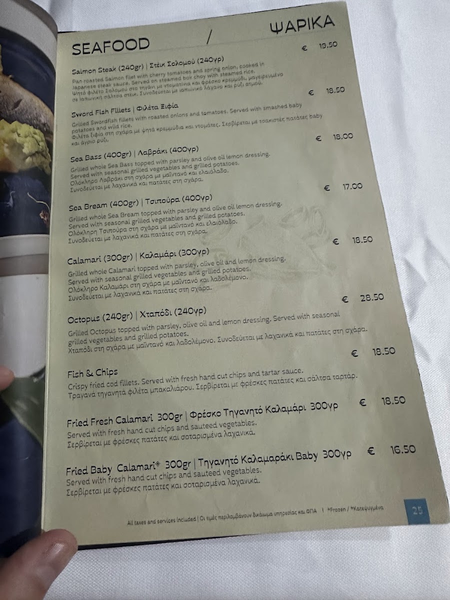 Menu Vassos (Psarolimano) Fish Tavern-3