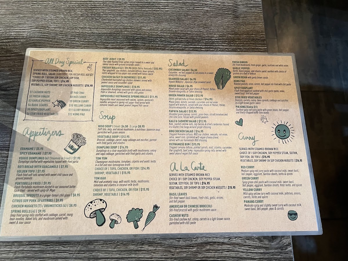 Menu Vegan Glory-1