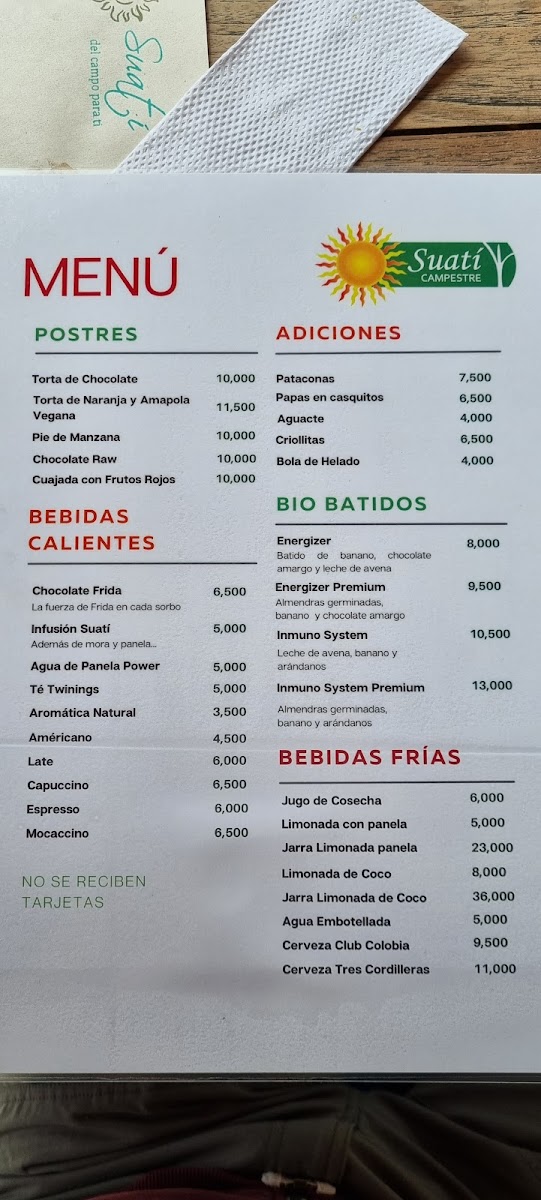 Menu Vegetarian Restaurant Suatí-4