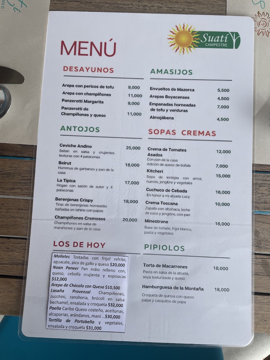 Menu Vegetarian Restaurant Suatí-5