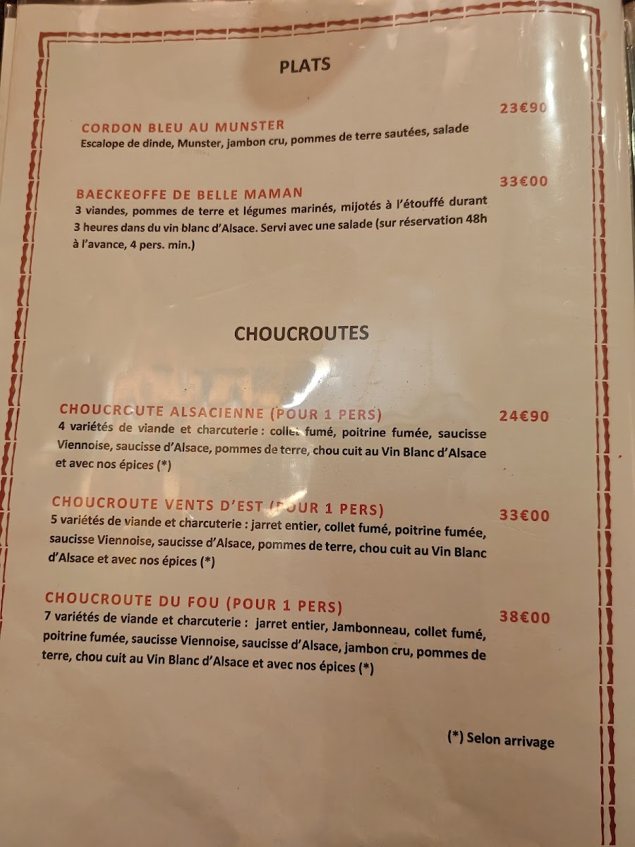 Menu Vents D'est-1