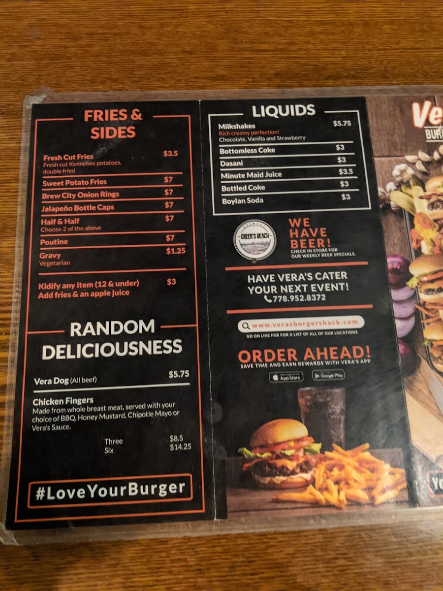 Menu Vera's On The Drive-8