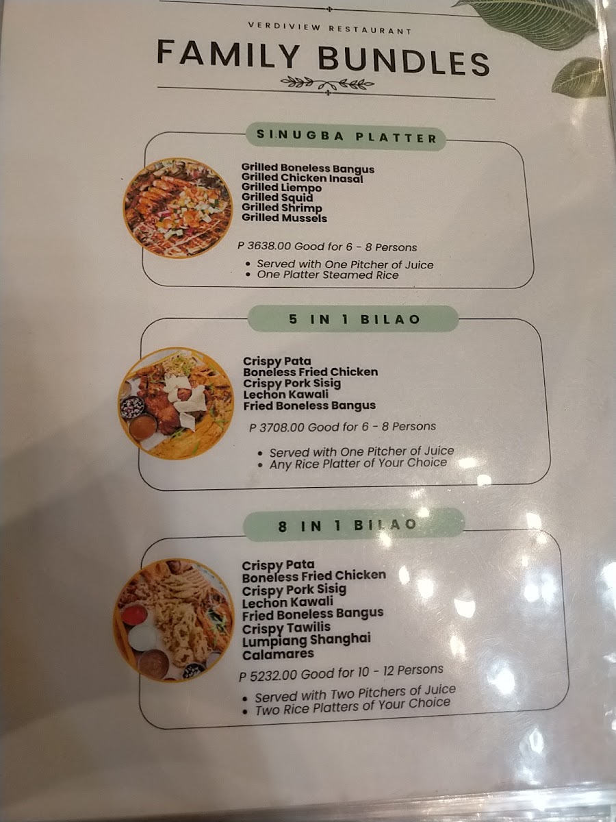 Menu Verdiview Restaurant-1
