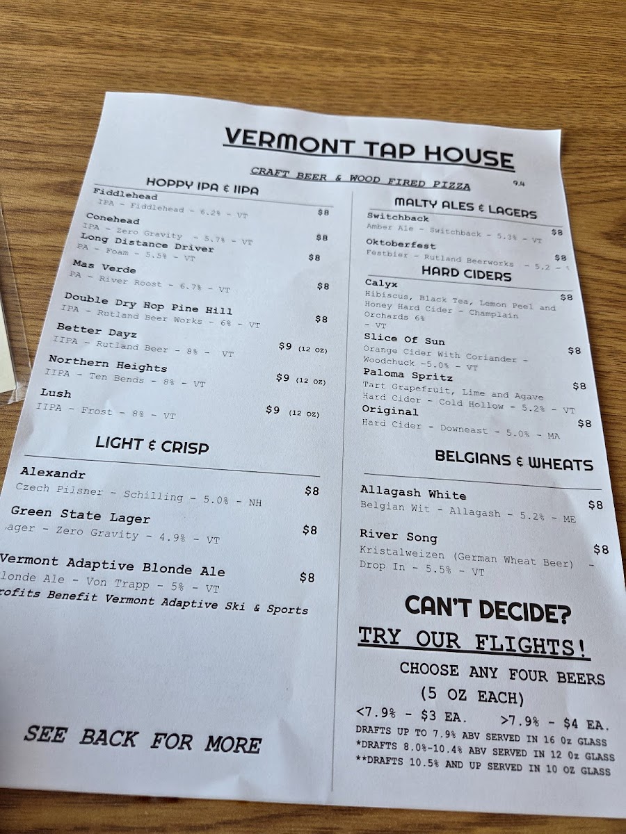 Menu Vermont Tap House-6