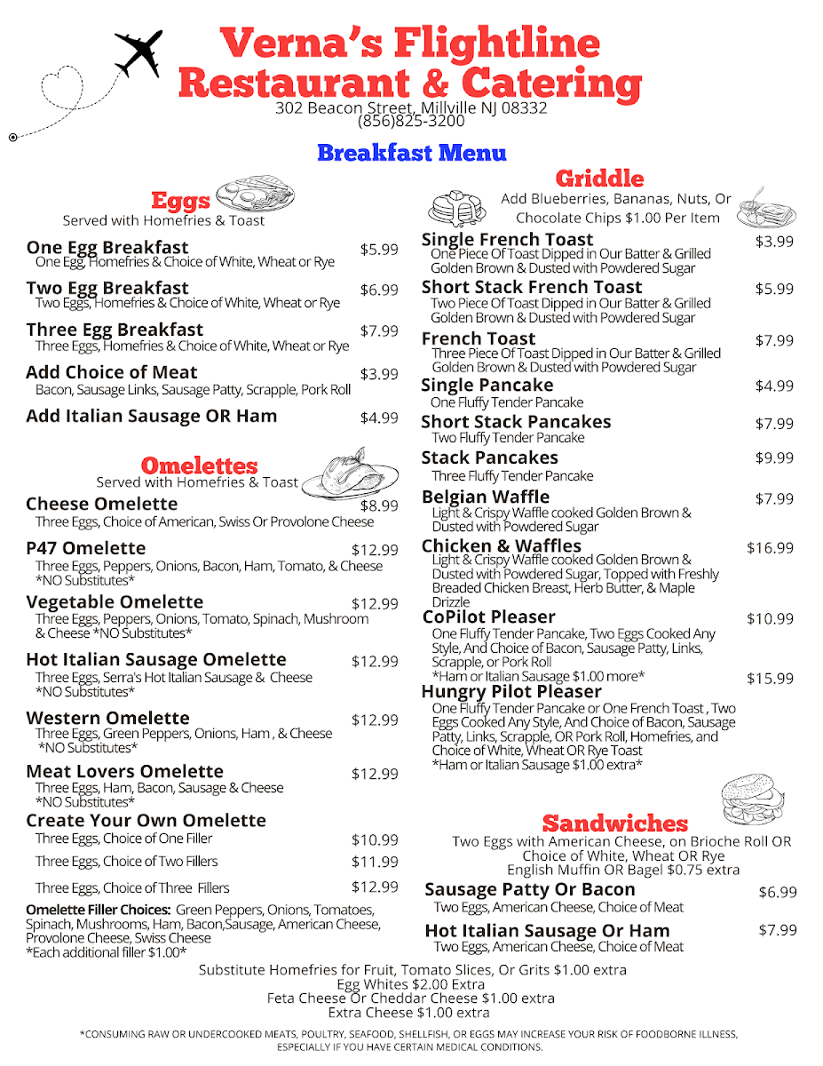 Menu Verna's Flight Line Restaurant-4