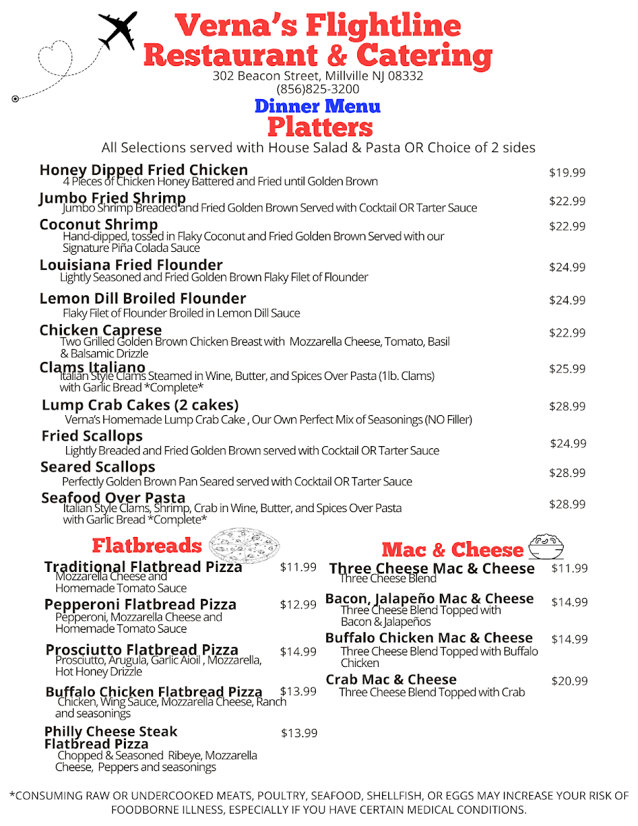 Menu Verna's Flight Line Restaurant-5