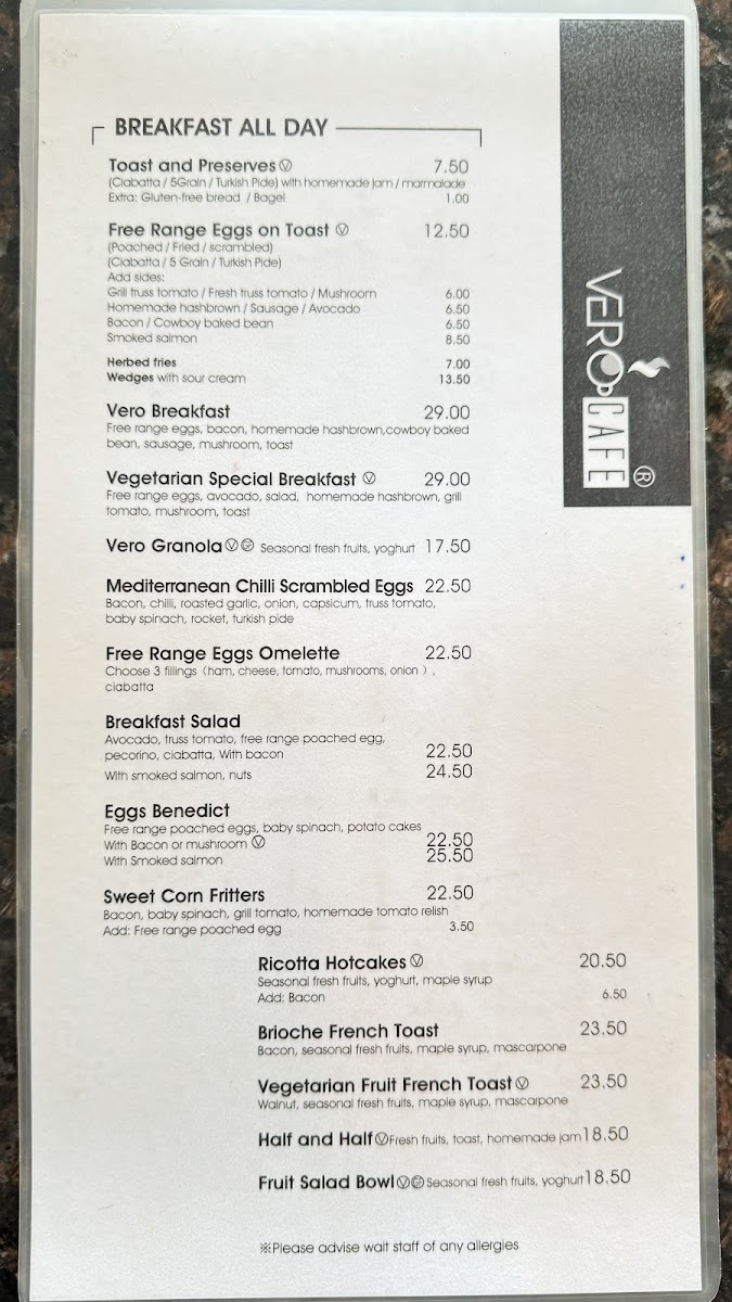 Menu Vero Cafe-1