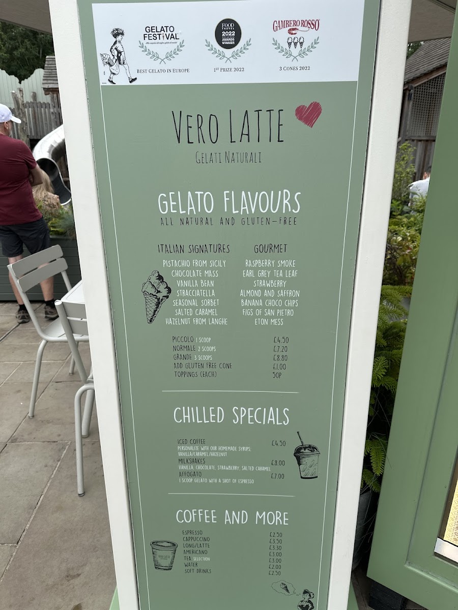 Menu Vero Latte Bicester Village-1