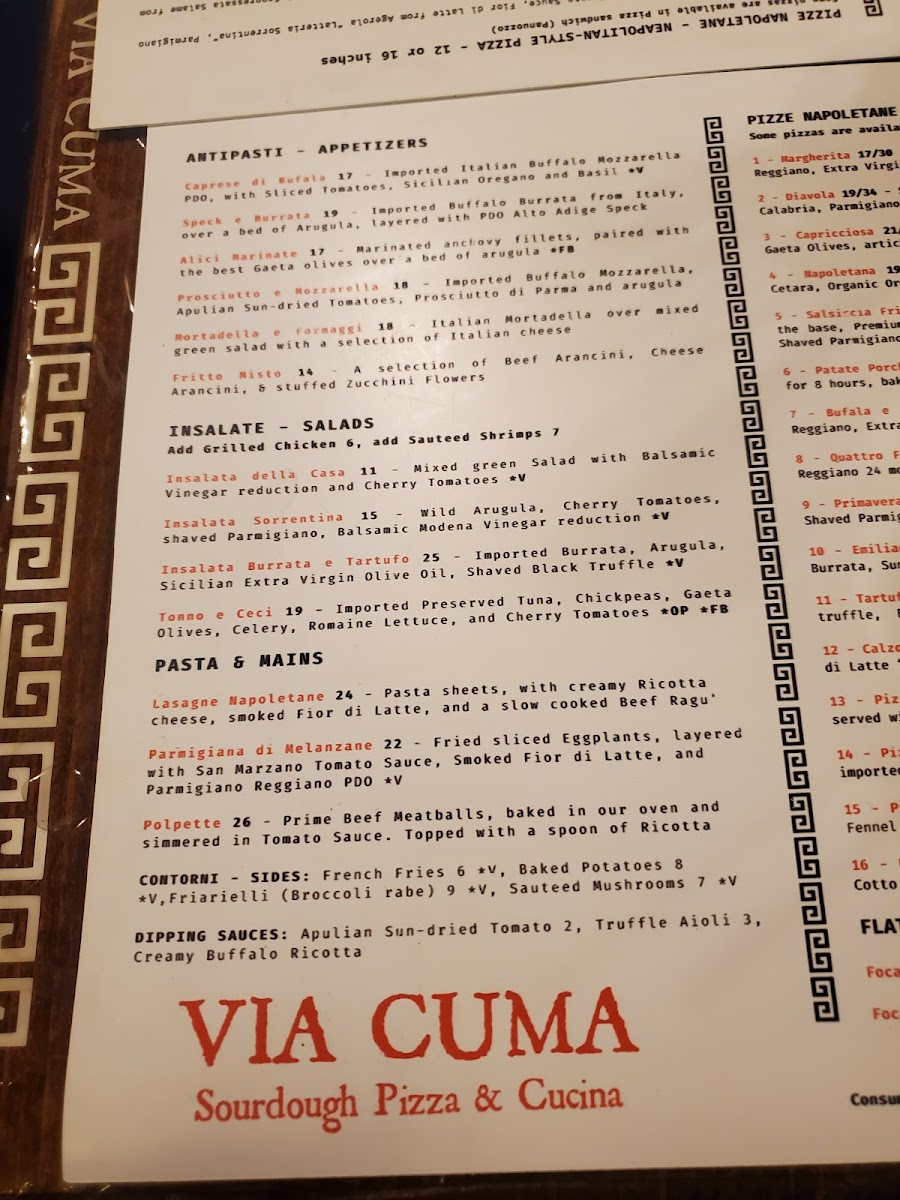 Menu Via Cuma - Sourdough Pizza & Cucina-2