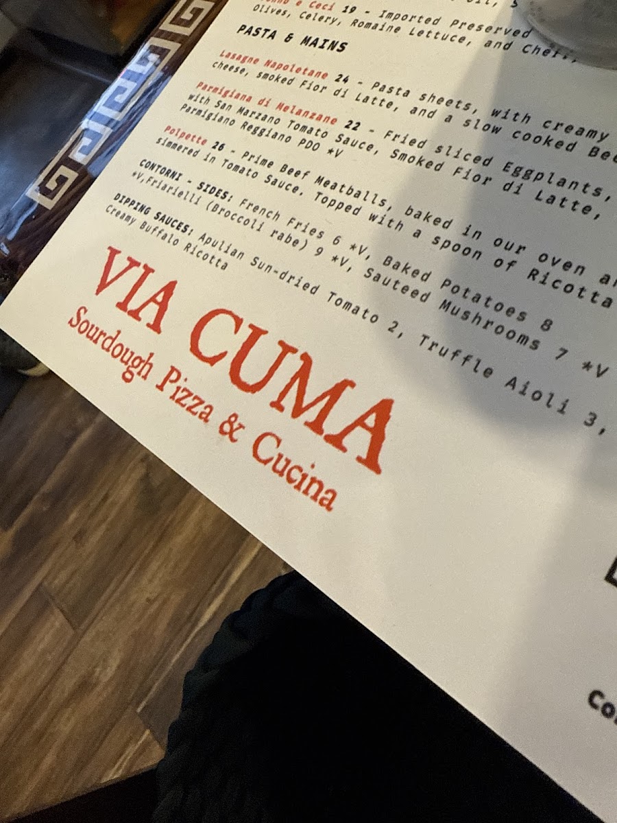 Menu Via Cuma - Sourdough Pizza & Cucina-5