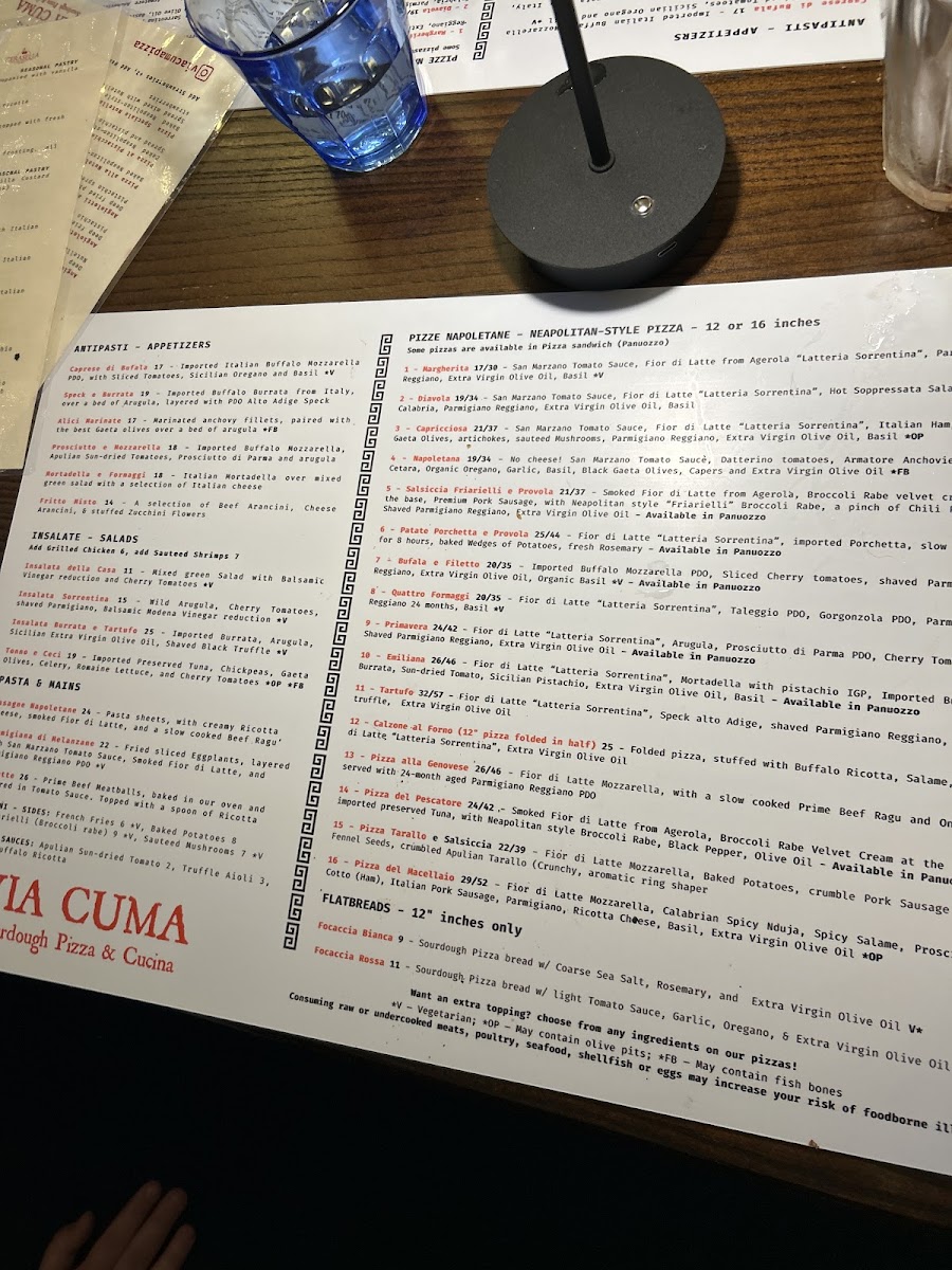 Menu Via Cuma - Sourdough Pizza & Cucina-6