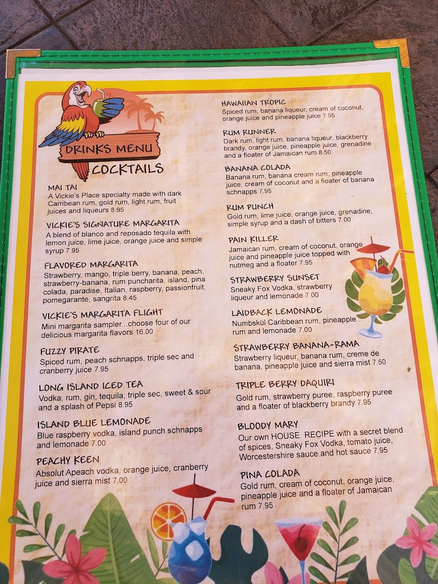 Menu Vickie's Place-2