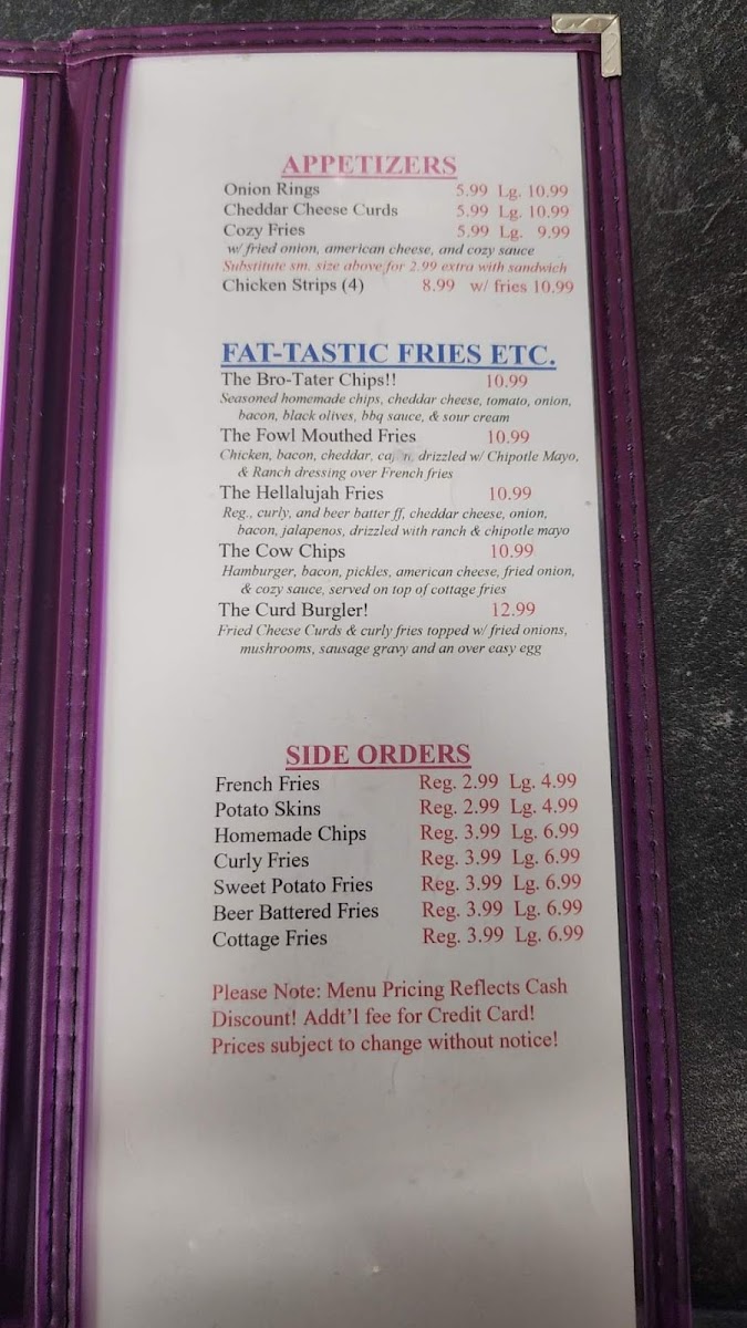 Menu Vicki's Cozy Cafe Llc-10