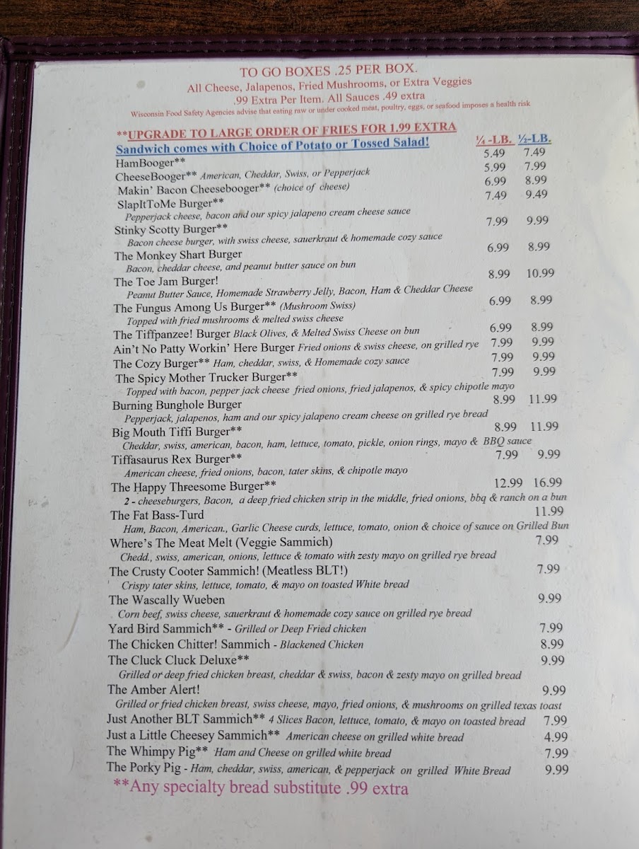 Menu Vicki's Cozy Cafe Llc-4