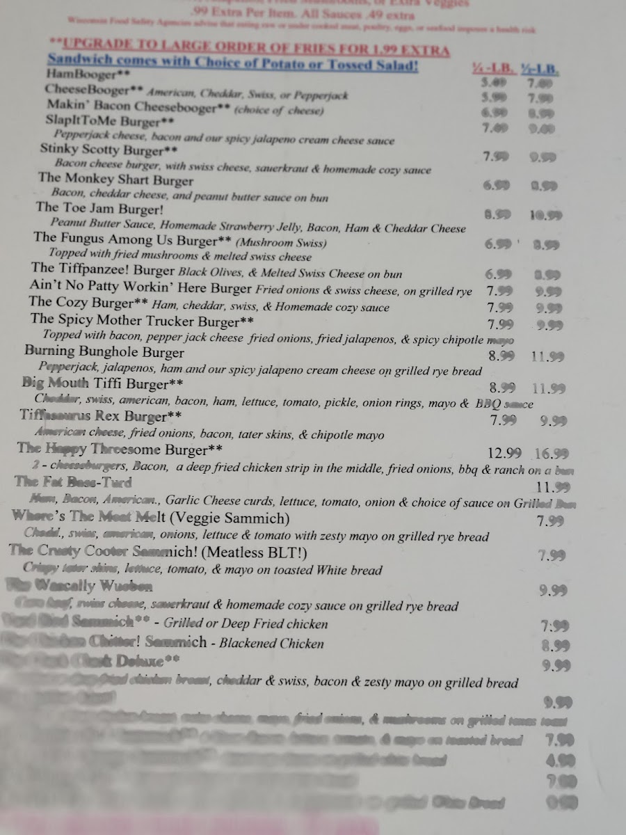 Menu Vicki's Cozy Cafe Llc-7