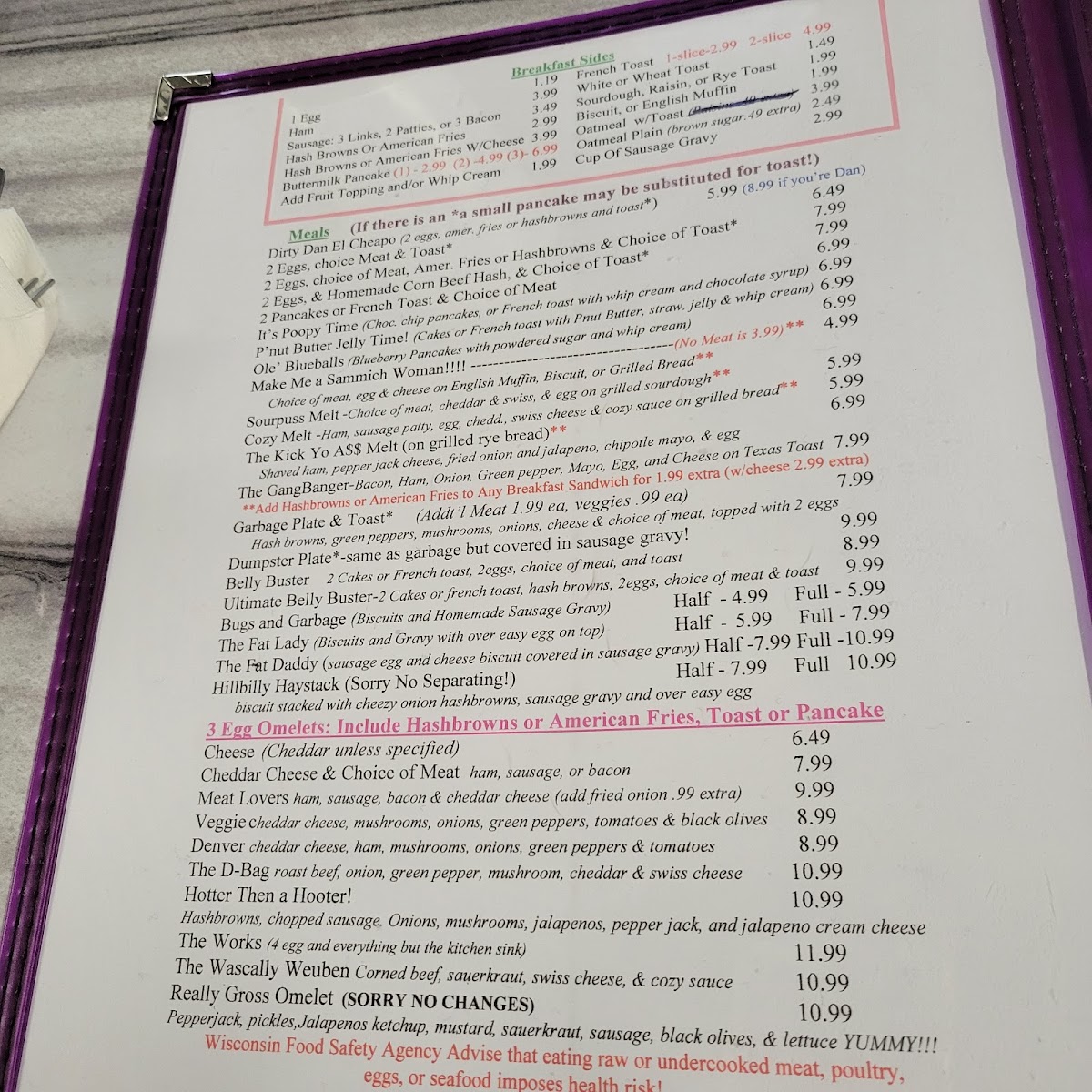 Menu Vicki's Cozy Cafe Llc-8