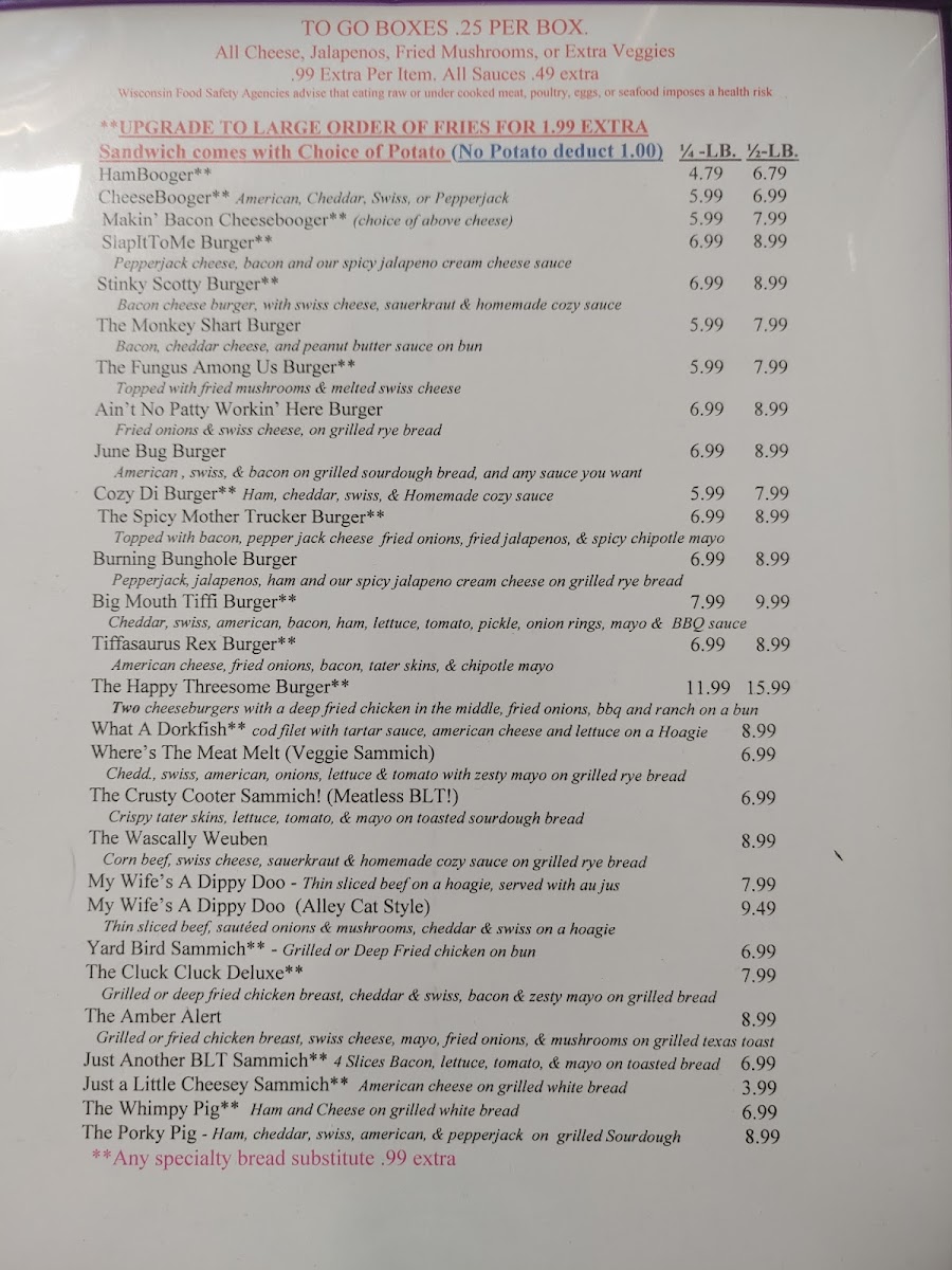 Menu Vicki's Cozy Cafe Llc-9