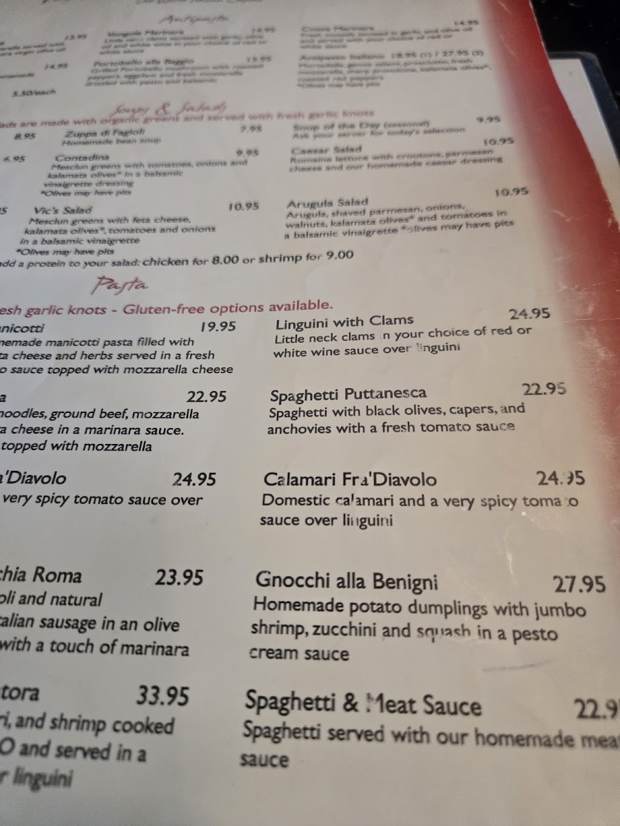 Menu Vic's Italian Restaurant & Pizzeria-7
